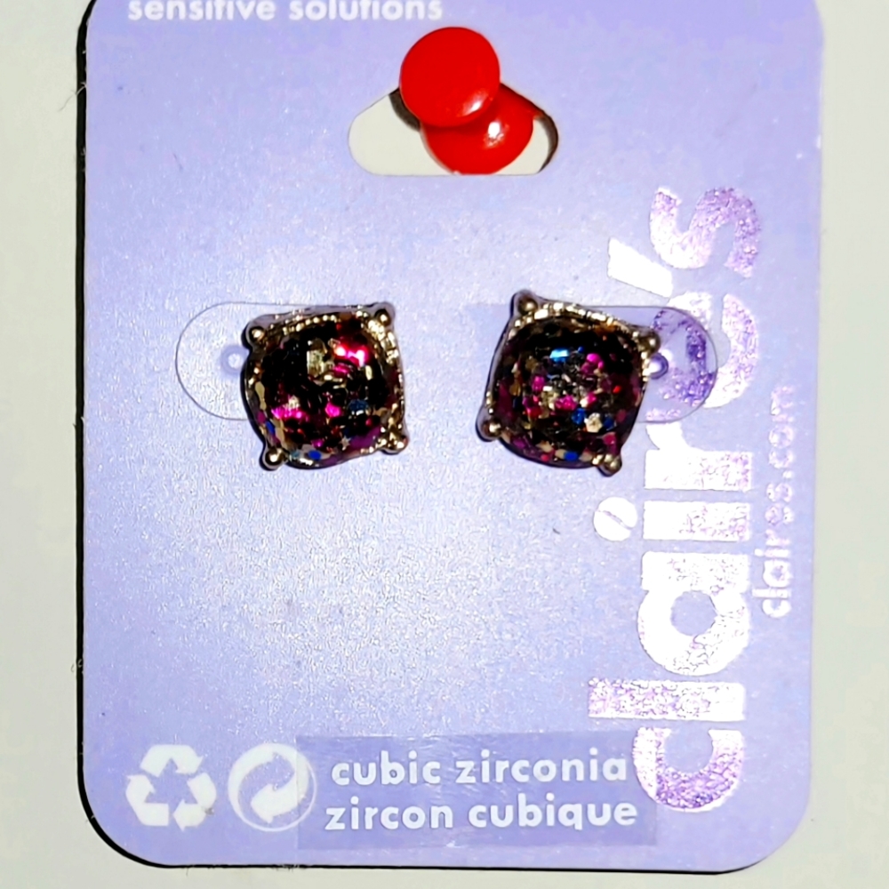 New (never worn) Claire's Earrings Sparkly Studs